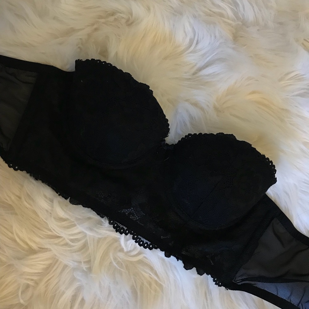 Black Forever 21 Bustier Bra Crop Top